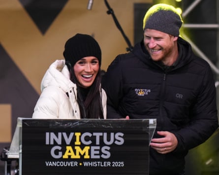 The Duke and Duchess of Sussex attend a welcome celebration during the Invictus Games in Whistler, Canada in February 2025
