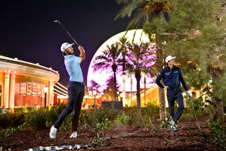 Golfer Max Homa and F1 driver Alexander Albon play in The Netflix Cup at Wynn Las Vegas Golf.