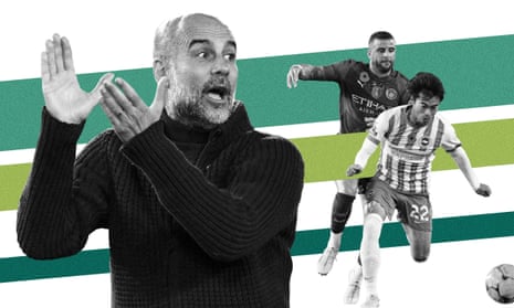 Pep Guardiola and Kyle Walker are facing early challenges to City’s dominance this season.