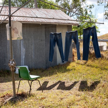 Jeans drying, Danthonia community, Australia