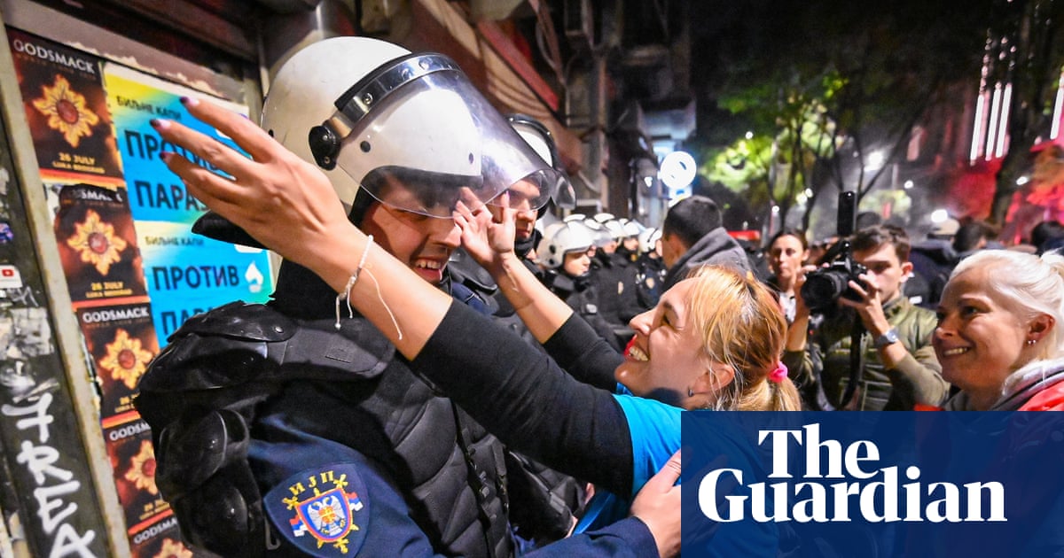 'This is a symbol for Europe': streets of Belgrade resound with joy after Vučić defeat