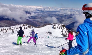 The pistes above Andalo, Trentino.