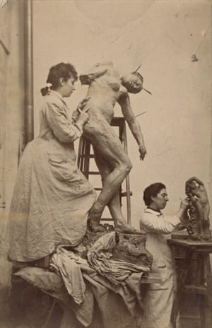 Camille Claudel and Jessie Lipscomb in their studio, 117 de la rue Notre-Dame-des-Champs à Paris, 1887