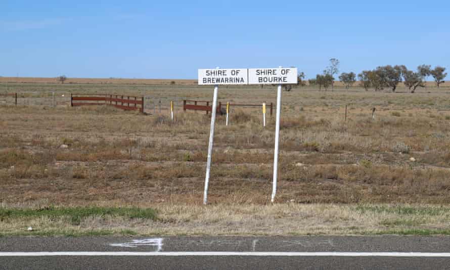 A sign outside the rural town of Bourke in western NSW