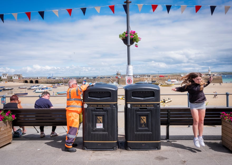 Trevor the binman – rubbish is collected five times a day in a bid to deter the gulls