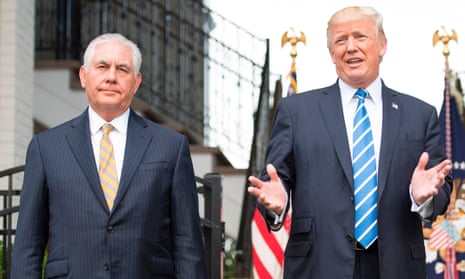US secretary of state Rex Tillerson, left, is a proponent of geoengineering and once referred to climate change as “just an engineering problem”.