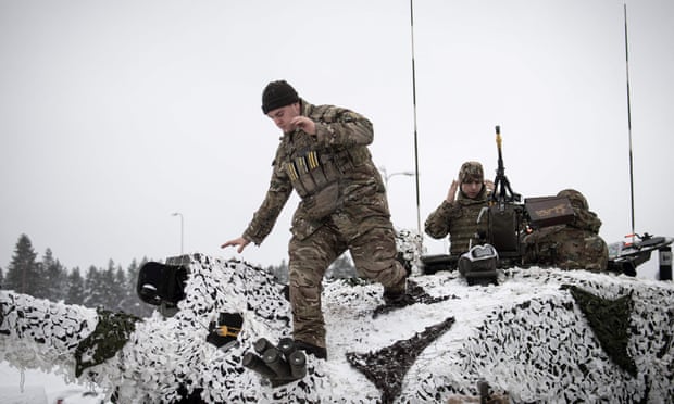 British soldiers take part in an exercise as part of Nato’s deployment in Poland and the Baltic nations.