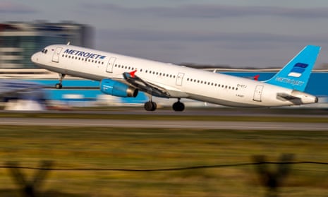 The Russian airline Kogalymavia’s Airbus A321 with a tail number of EI-ETJ takes off in Moscow in October.