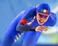 Italy's Francesca Lollobrigida on her way to winning gold in the women's 3000m speed skating final.