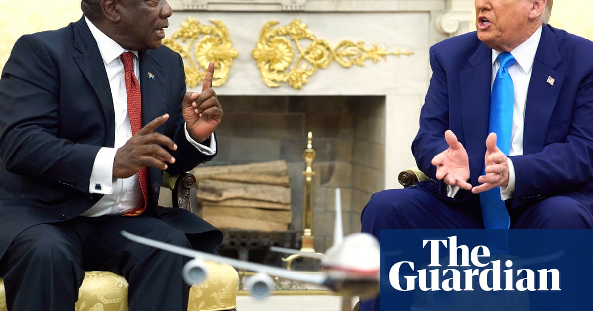 Trump ambushes South African president with video and false claims of anti-white racism