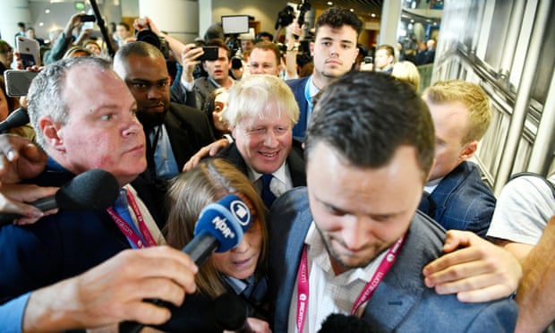 Boris Johnson arriving to speak at a fringe event at the Conservative party Conference in Birmingham, in October 2018.
