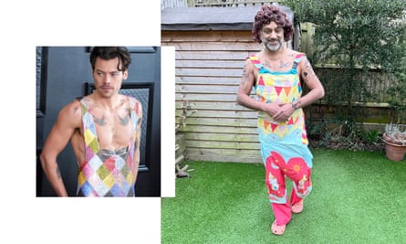 la tenue des Grammys de Harry Styles ; L'imitation upcyclée de Rich Pelley