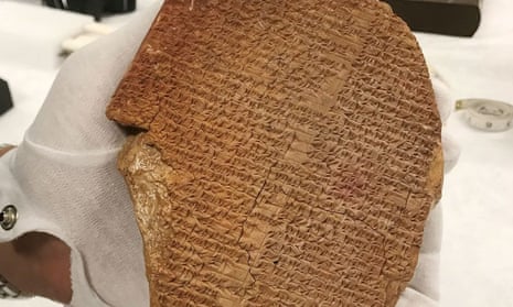 The Gilgamesh Dream Tablet seized by US authorities.