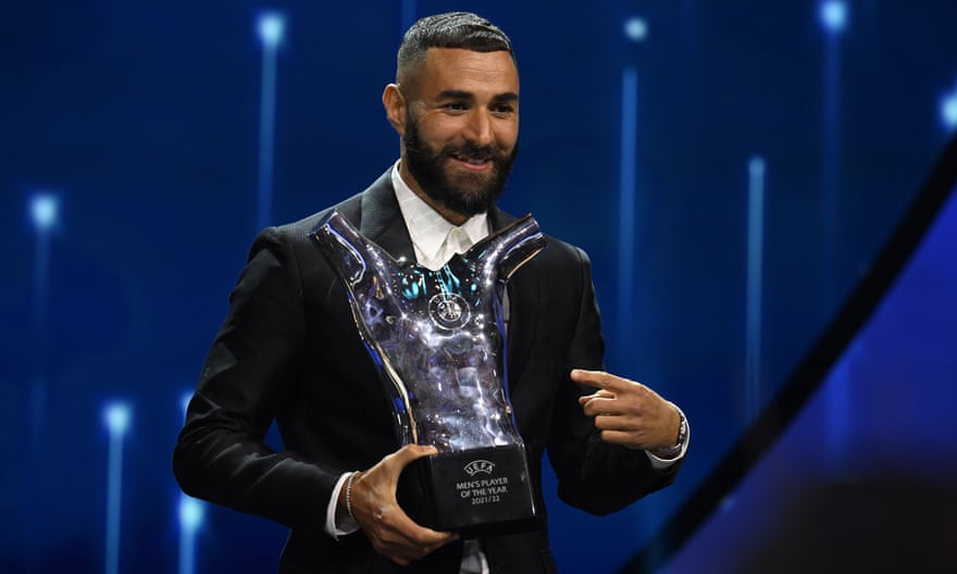 Real Madrid's Karim Benzema was named UEFA Men's Player of the Year following the Champions League group stage draw.