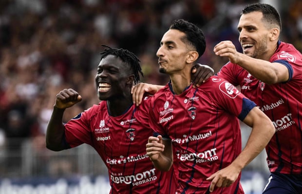 After a terrible season, Lyon now look like the second-best team in Ligue 1 | Lyon 2 Clermont players celebrate during their 1-0 win over Nice.