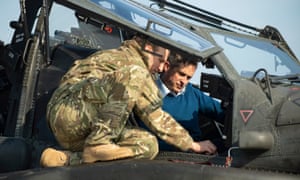 Gavin Williamson in helicopter