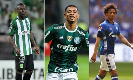 Manchester City are closing on, from left, Marlos Moreno, Gabriel Jesus and Leroy Sané.