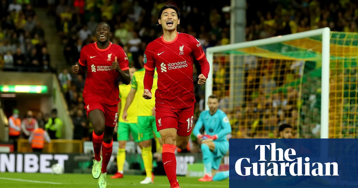Liverpool’s Takumi Minamino at the double as Norwich get familiar feeling