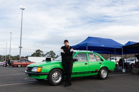 Sammy-Jo Johnson with her VH Commodore.