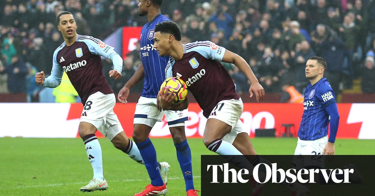 Watkins ensures Aston Villa point as Palmer saves day for 10-man Ipswich