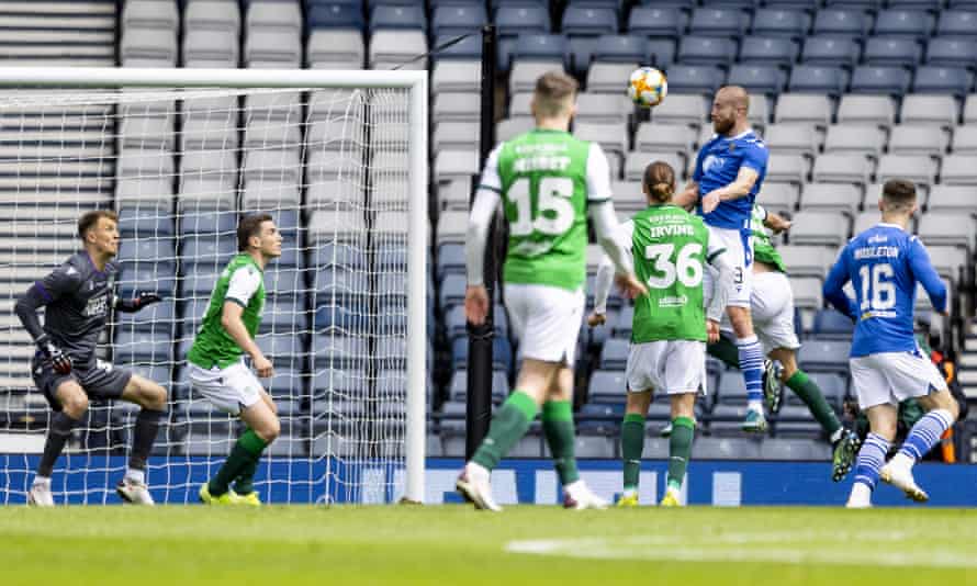 Shaun Rooney rises highest to head home the winner for St Johnstone.