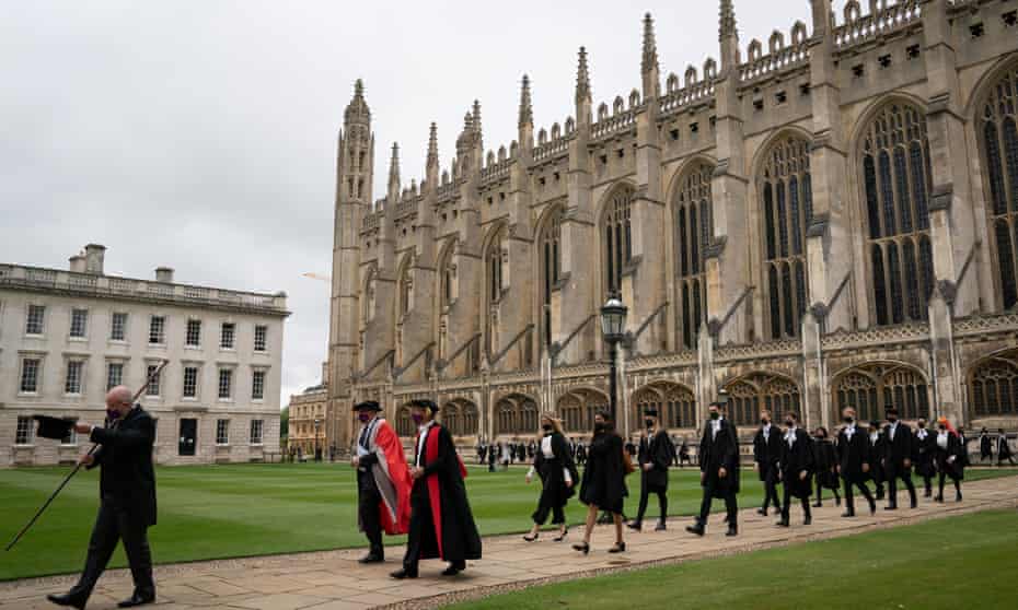 Cambridge students take part in the vice chancellor’s procession before a graduation ceremony last month.