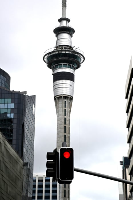 Red traffic light in Auckland