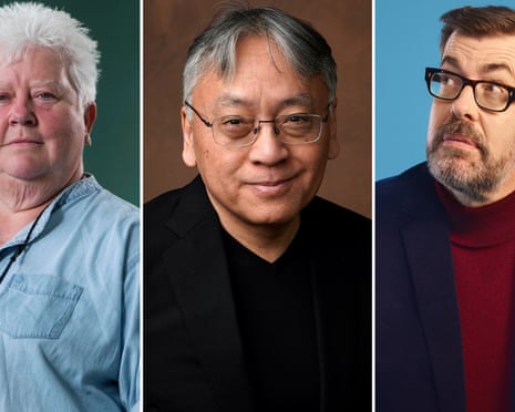 Val McDermid, Kazuo Ishiguro and Richard Osman.