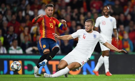 Eric Dier received a yellow card for his tackle on Sergio Ramos but was congratulated by the Spain defender after Monday’s match.