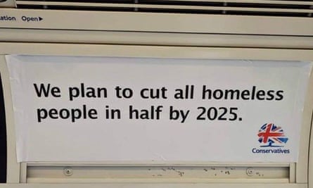 A spoof Tory party ad on the tube by Foka.