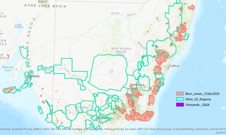The southern and eastern wine regions affected by Australia’s bushfires