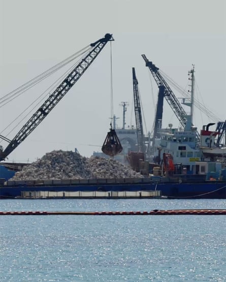 Construction at the US military base at Henoko, as part of the relocation of Marine Corps Air Station Futenma