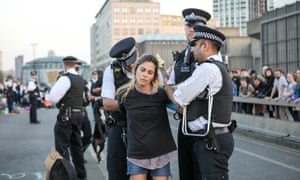Extinction Rebellion protesters arrested in London this April.