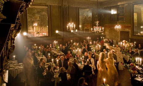 A candlelit party at the Ballhaus in Mitte.