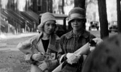 This image released by the Sundance Institute shows Ruth Negga, left, and Tessa Thompson in a scene from "Passing." The film, a directorial debut by Rebecca Hall, will debut at the 2021 Sundance Film Festival. (Sundance Institute via AP)