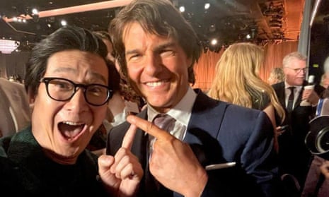 Ke Huy Quan’s Instagram selfie with Tom Cruise.