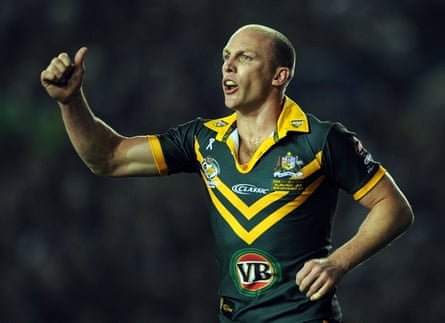 Darren Lockyer playing for Australia