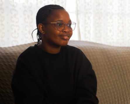 Oratile Olorato Kgatle on her couch