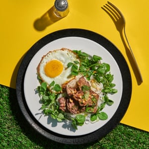 Garlic and lemongrass bavette steak, watercress, pea shoots and rice noodle salad by Uyen Luu.