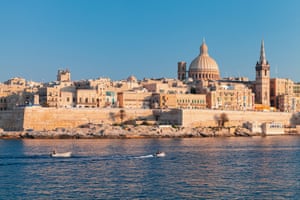 Valletta, Malta. Coastal landscape of the Maltese Capital city at sunny summer day