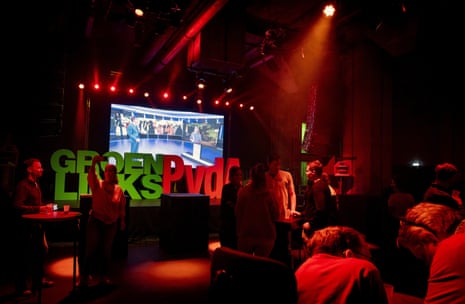 GroenLinks-PvdA party members are gathering to follow the results of the Dutch House of Representatives elections.