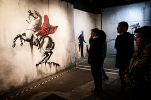A reproduction of Banksy’s graffiti art
