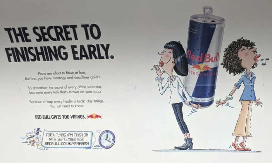 Banned – but not all bull … Red Bull’s advert.
