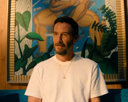 Keanu Reeves stars as movie star Reef Hawk in Outcome.