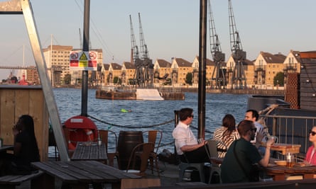 The Oiler Bar is on a converted navy refuelling barge