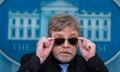 Mark Hamill<br>Actor Mark Hamill takes off sunglasses given to him by President Joe Biden, as he joins White House press secretary Karine Jean-Pierre as she speaks with reporters in the James Brady Press Briefing Room at the White House, Friday, May 3, 2024, in Washington. (AP Photo/Alex Brandon)