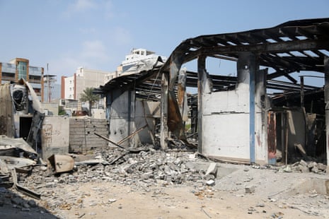 A bomb-damaged residential building