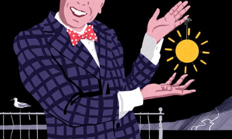 Bill Bragg illustration of man's hands holding up a full shining sun