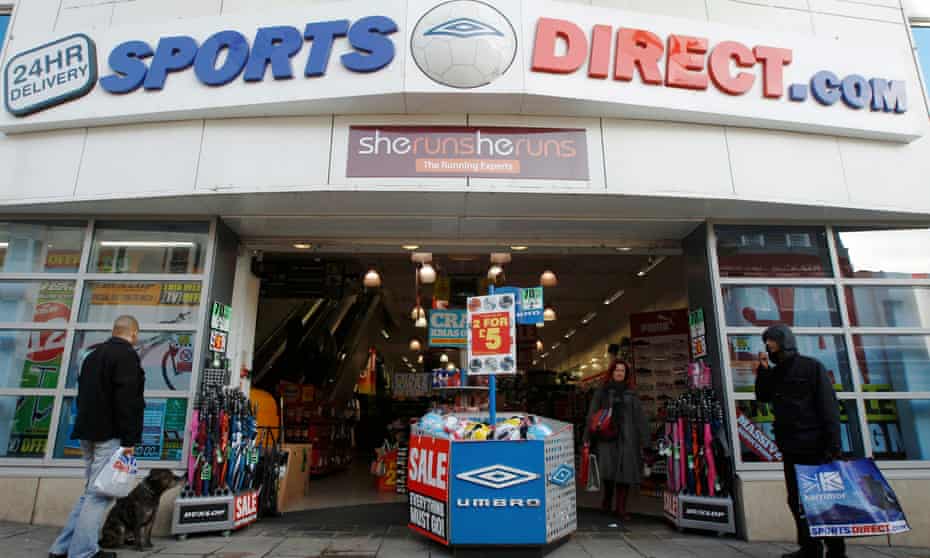 A branch of Sports Direct in Brighton. The company’s profit warning came after a Guardian investigation into the retailer’s treatment of its staff.
