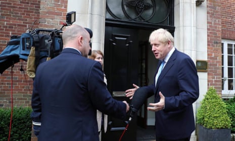 Boris Johnson at Stormont House, Belfast on Wednesday.